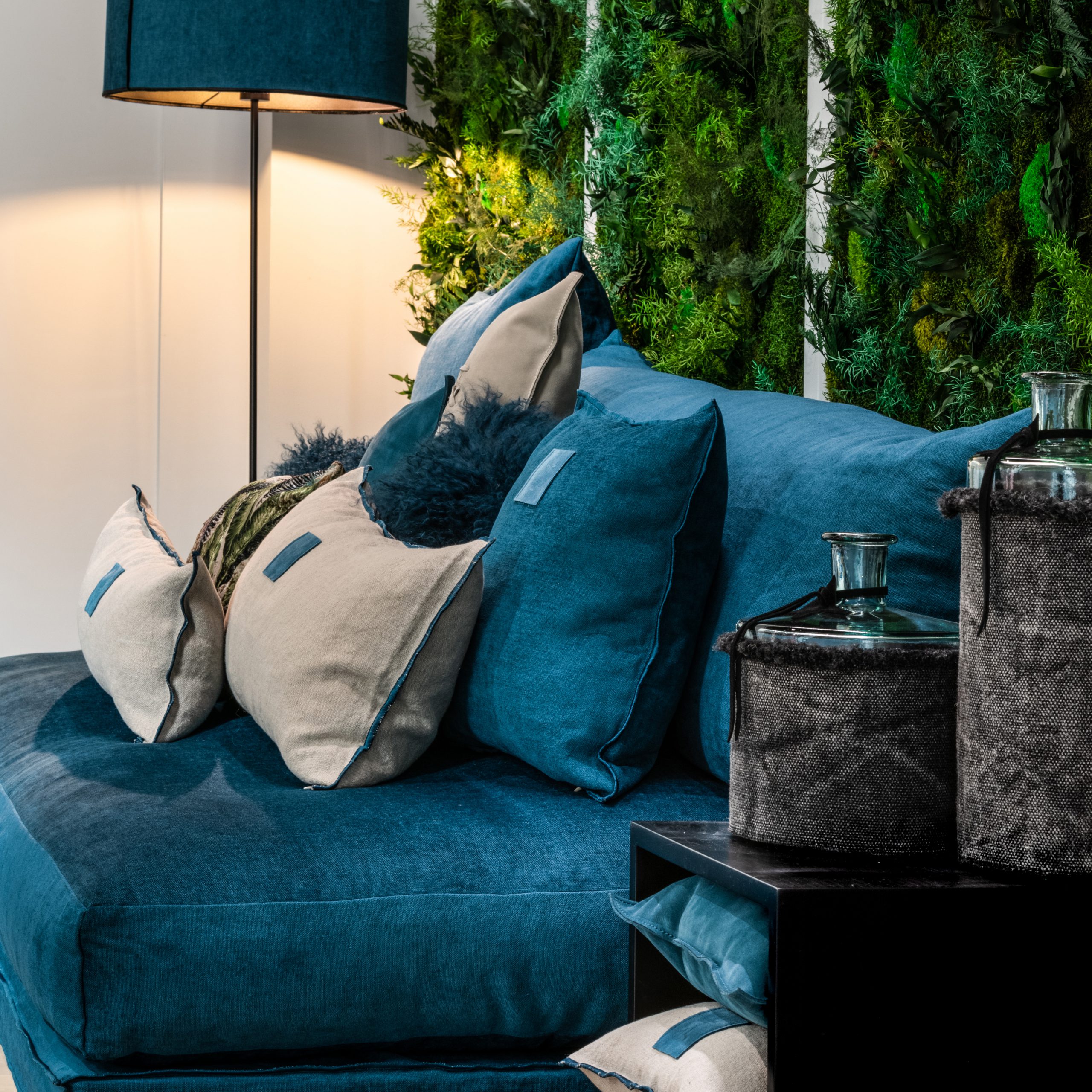 coussins bleu