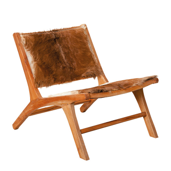 chaise en peaux et bois