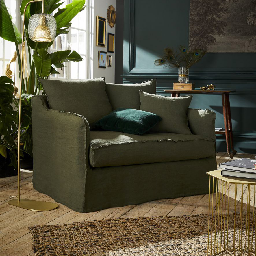 fauteuil vert kaki