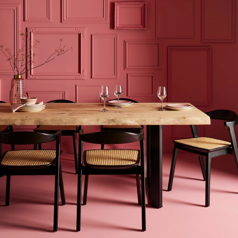 salle à manger rose pourpre