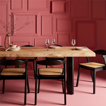 salle à manger rose et bois